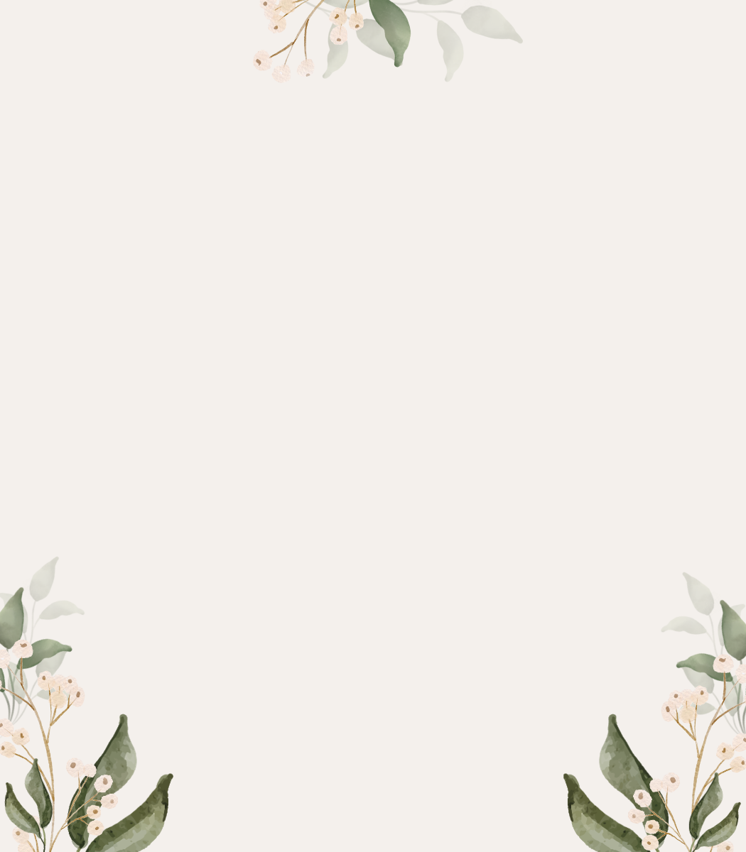 Place card on cream with watercolor leaves and blush berries in the bottom corners