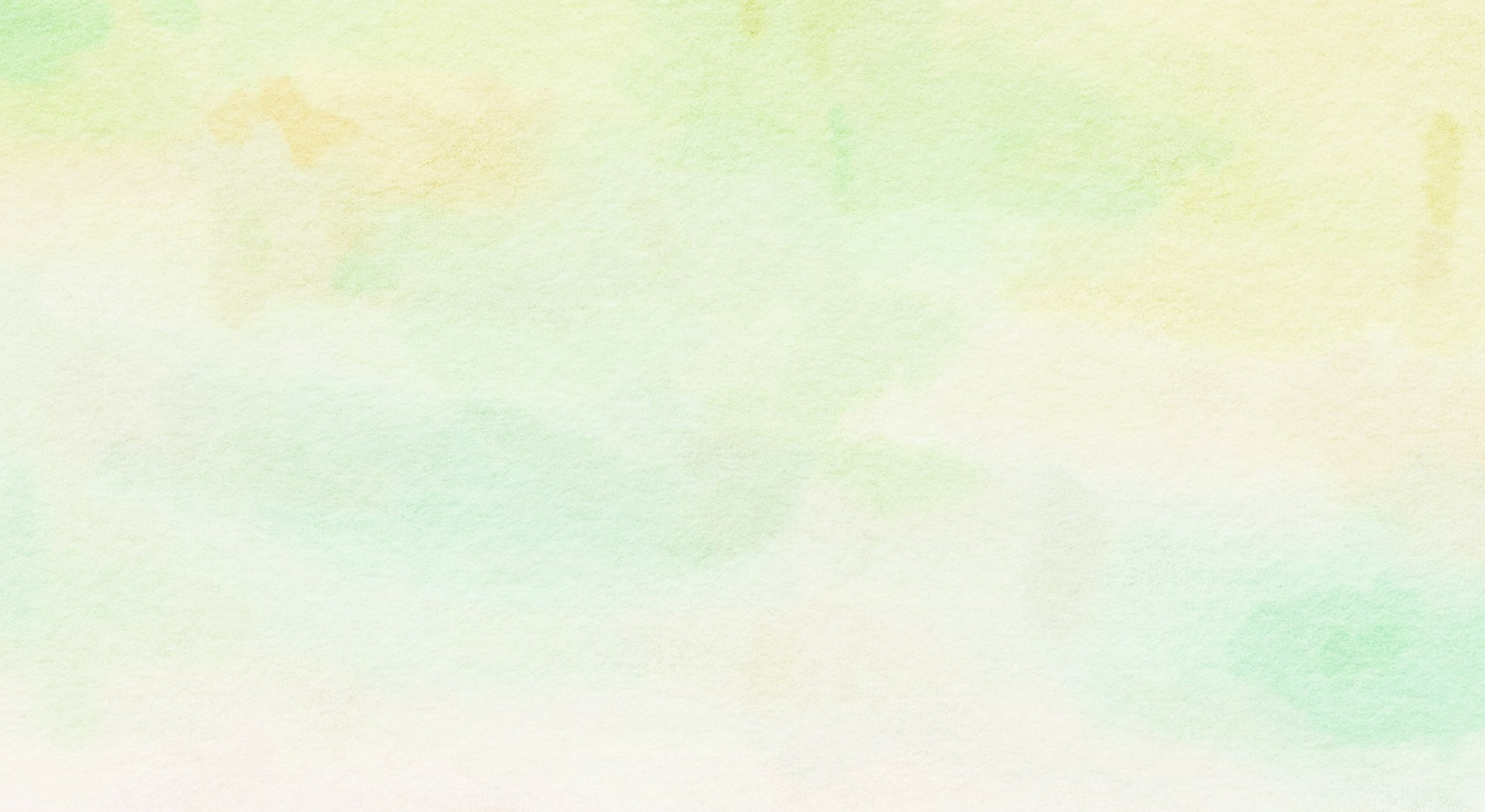 Place card with a full mint green and pale yellow watercolor wash