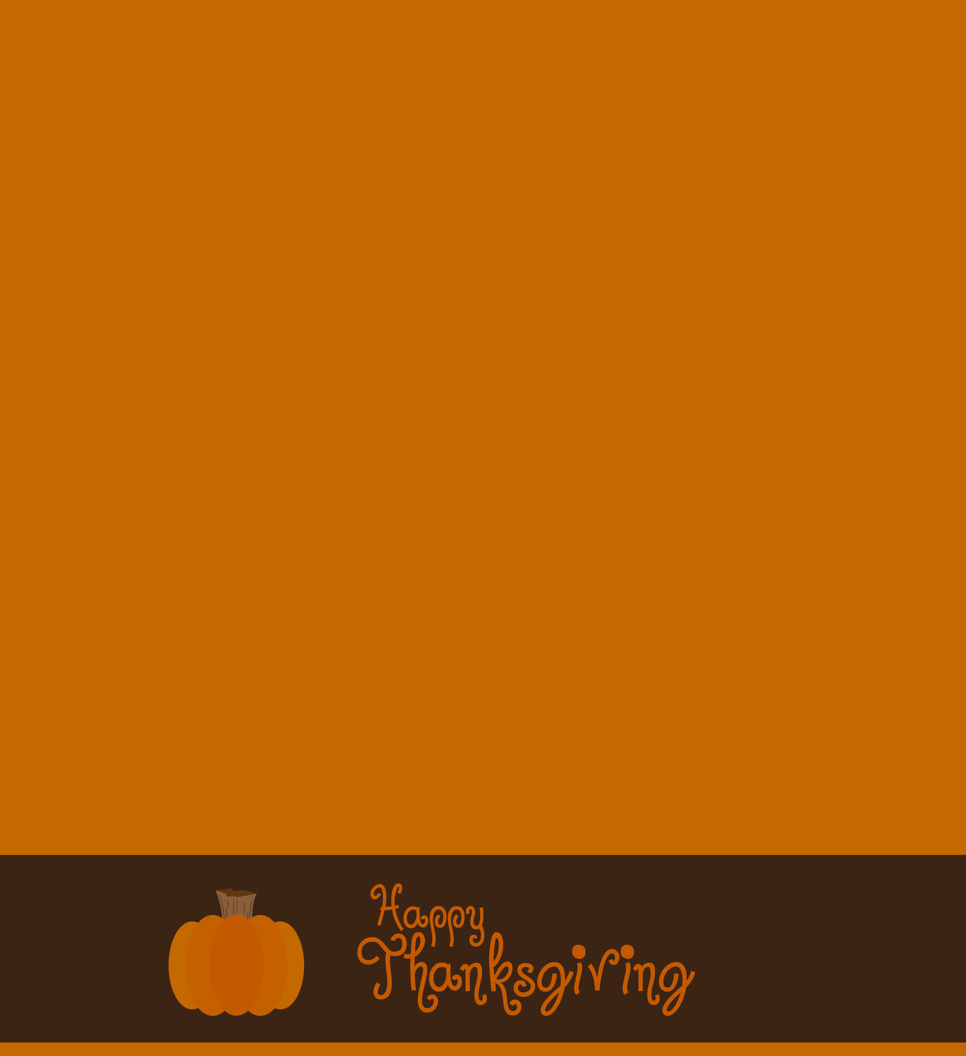 Place card in burnt orange with a brown Happy Thanksgiving pumpkin band