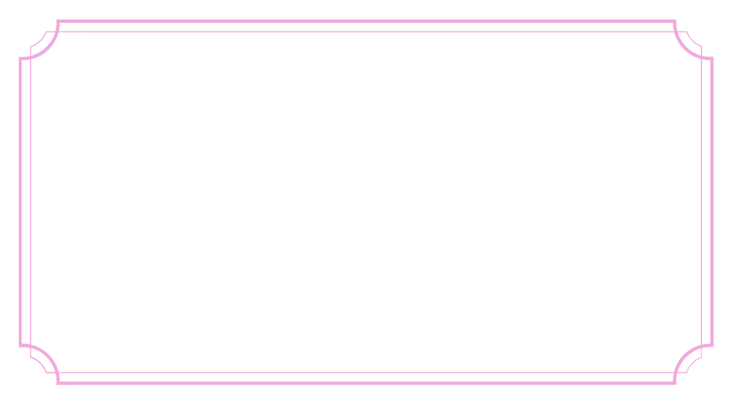 Place card with a thin pink double-line border and scalloped corners