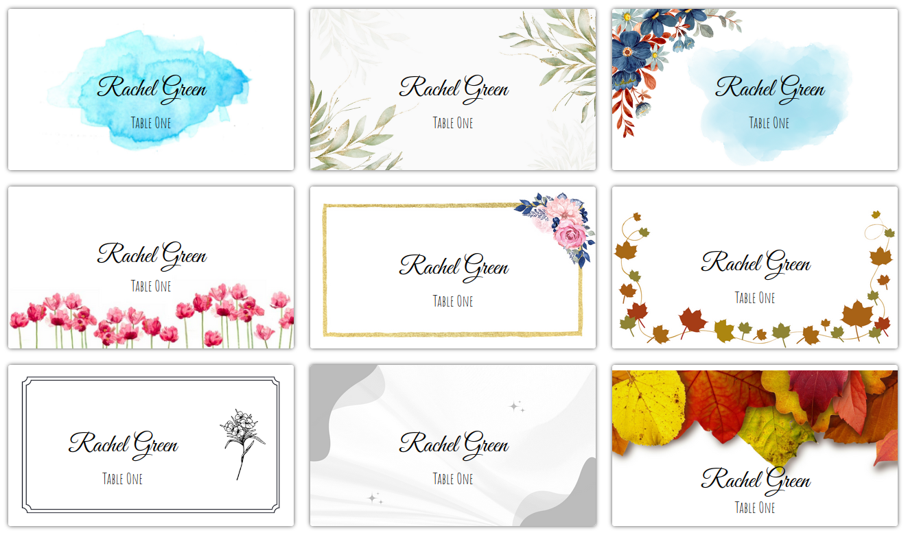 Place Card Me | Printable place cards in under five minutes.